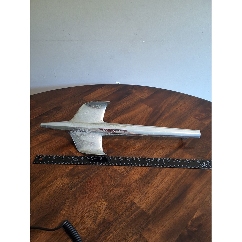 Vintage Chrome Jet Fin Hood Ornament Classic Car Trim